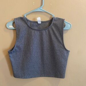Yogalicious Crop Tank Top Gray size medium polyester spandex